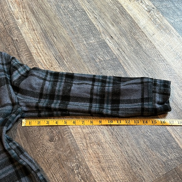 Love Tree Womens Fleece Plaid Oversized Shacket Jacket Long Sleeve Medium Blue - Picture 6 of 9